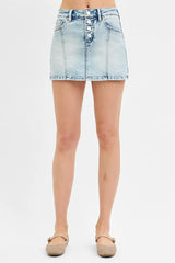 RISEN Full Size High Rise Button Down Skorts Plus Size OutfitFlow
