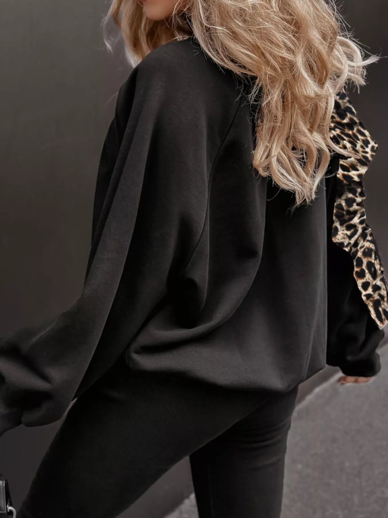 Leopard Trim Top and Pants Set OutfitFlow