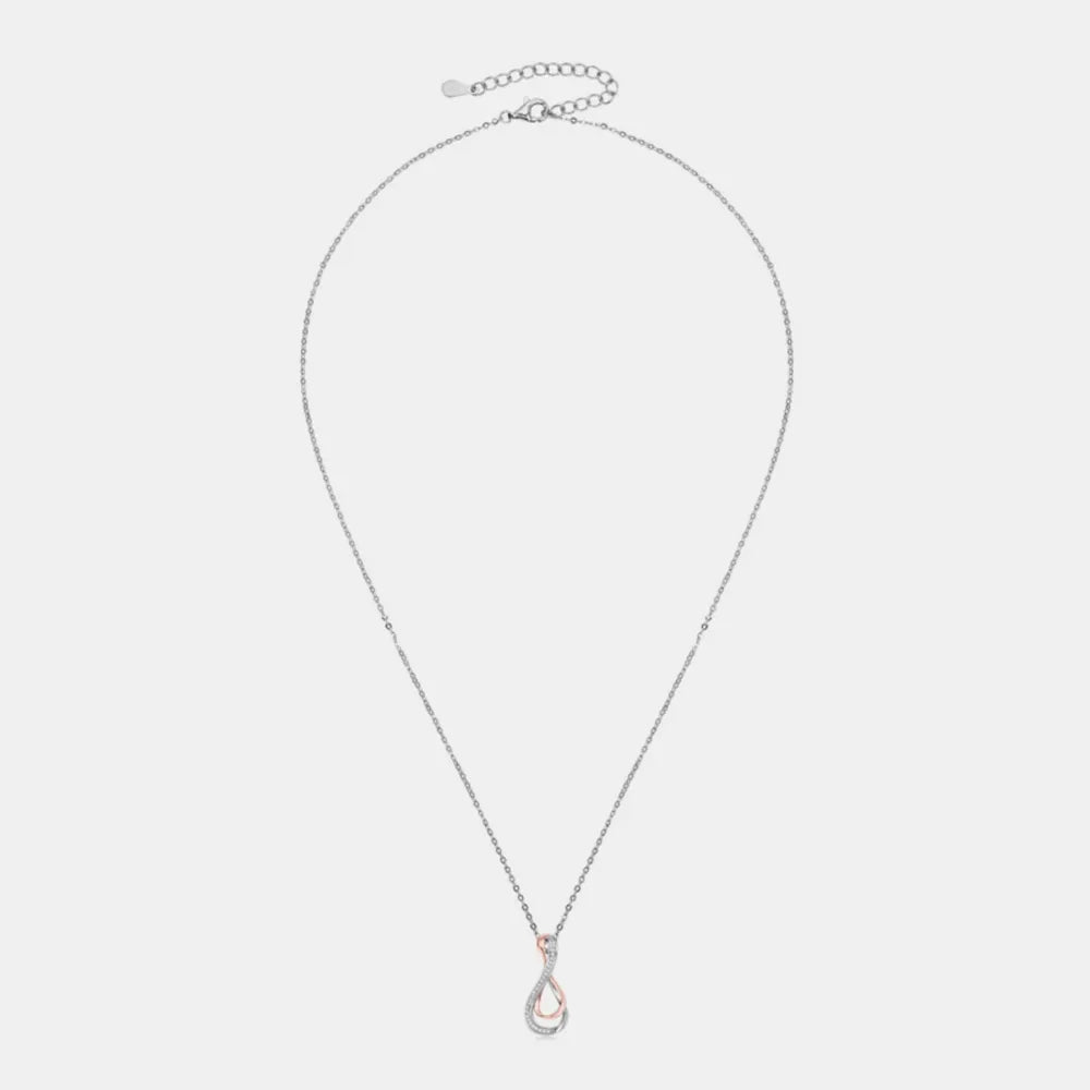 925 Sterling Silver Inlaid Moissanite Infinity Pendant Necklace OutfitFlow