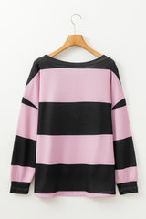 Outfit Flow - High-Low Color Block Round Neck Long Sleeve T-Shirt