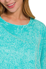 Zenana Premium Cotton Crinkle Wash Oversized T-Shirt OutfitFlow