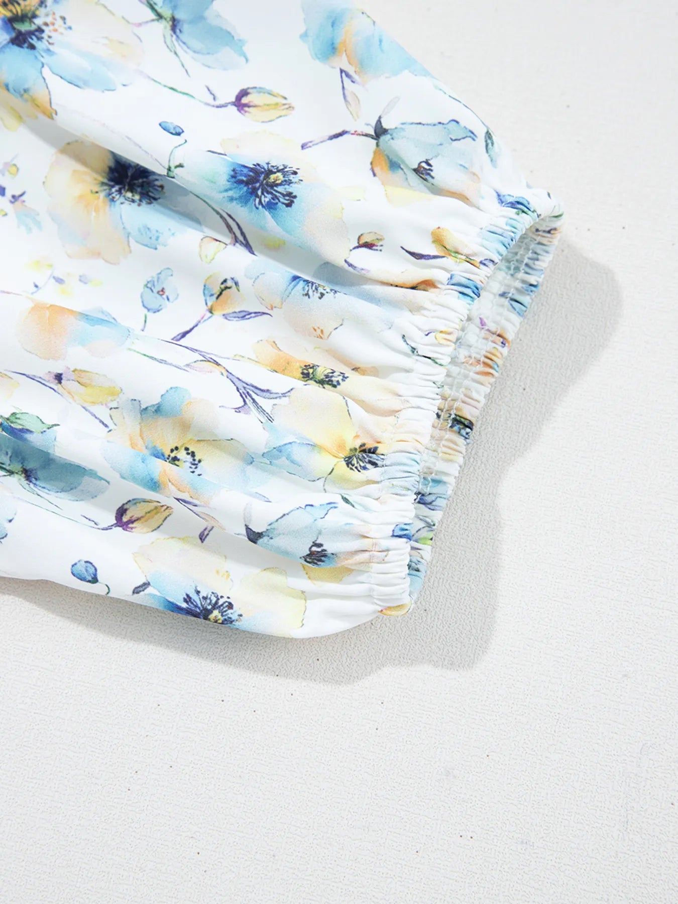 Striped Floral Sleeve Casual Blouse OutfitFlow