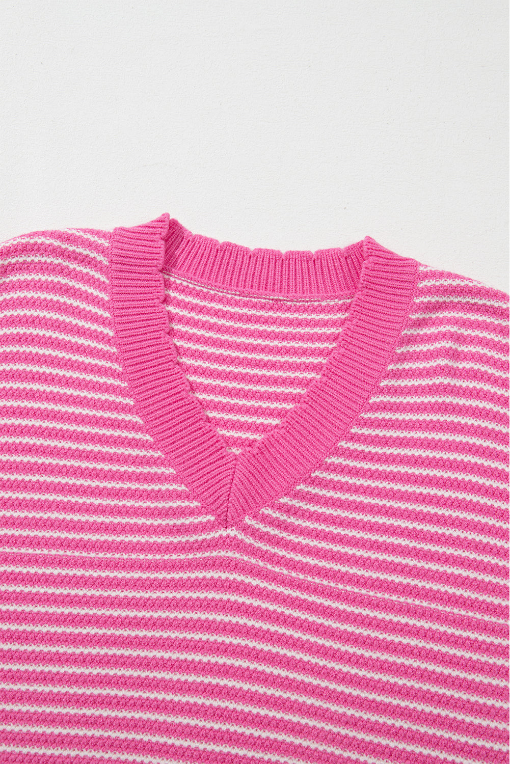 Outfit Flow - Striped V-Neck Dropped Shoulder Sweater