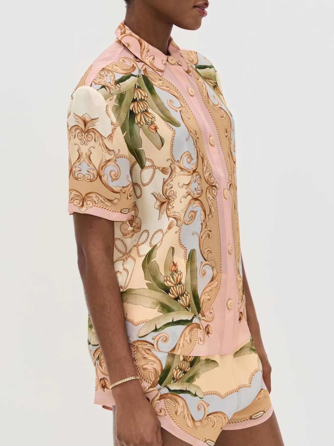 Button Up Short Sleeve Shirt and Shorts Set OutfitFlow