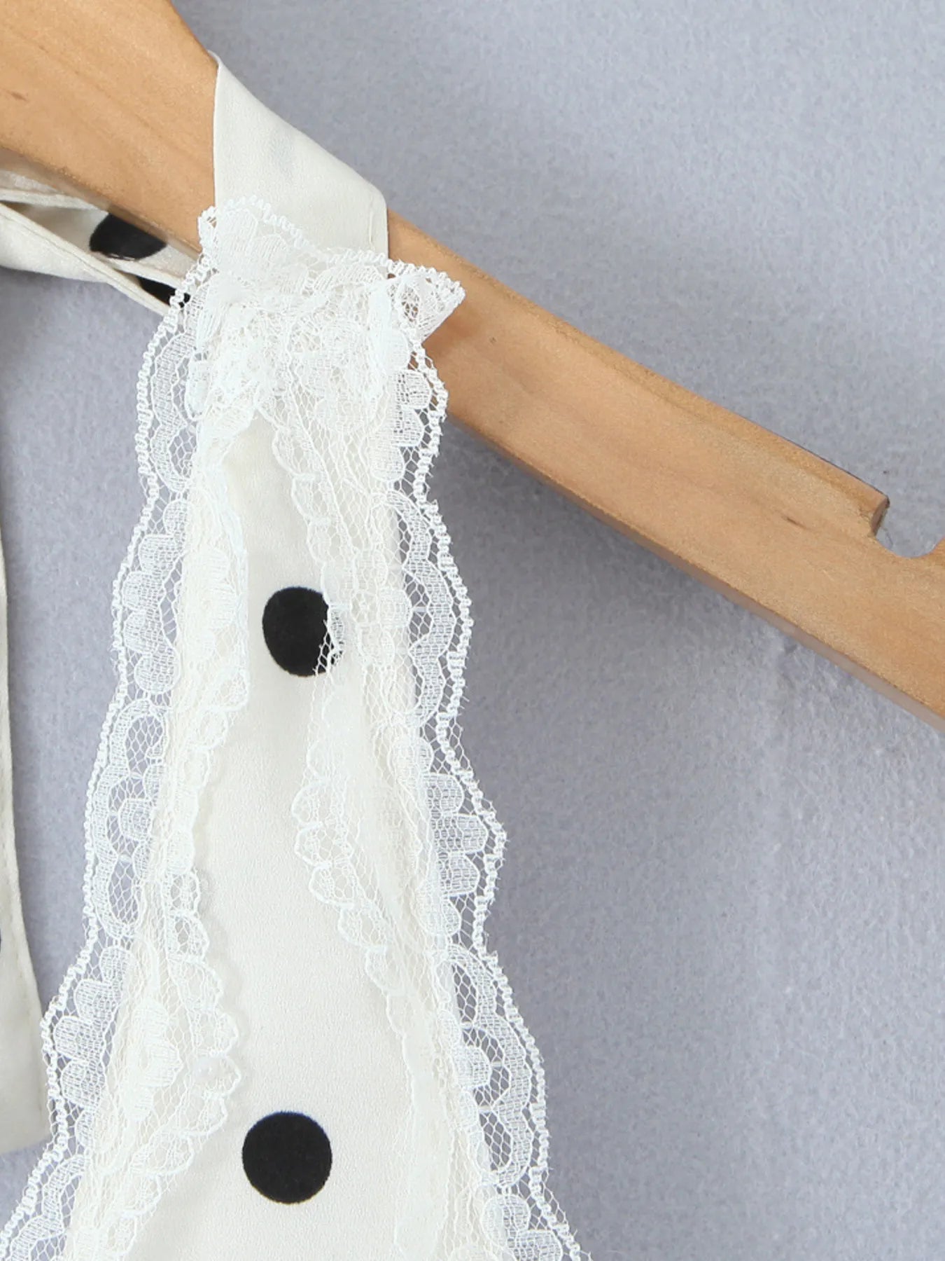 Polka Dot Halter Mini Dress with Lace Trim OutfitFlow