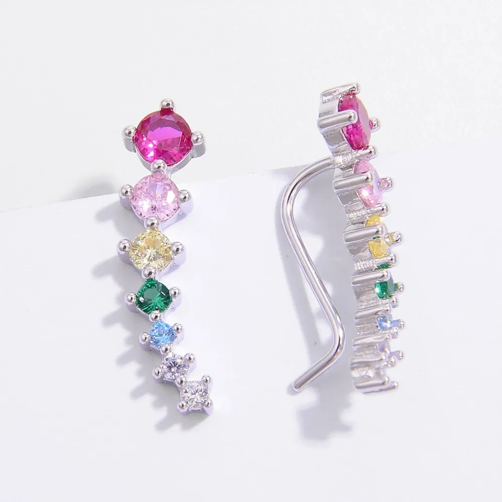925 Sterling Silver Inlaid Zircon Earrings OutfitFlow