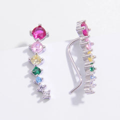 925 Sterling Silver Inlaid Zircon Earrings OutfitFlow
