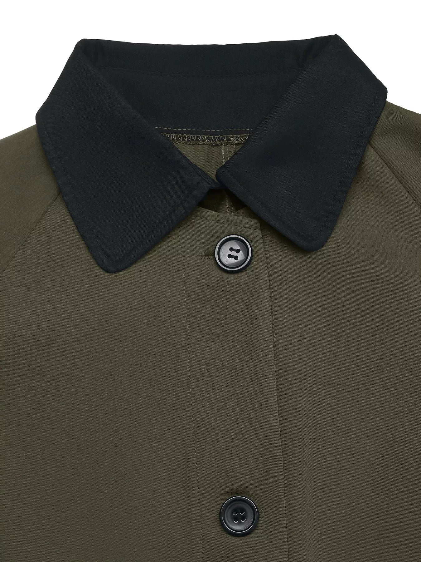Contrast Collar Button Up Coat Trendsi