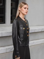 Button Up Long Sleeve Jacket OutfitFlow