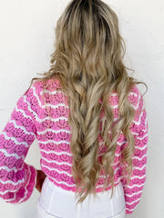 Striped Crochet Tie-Front Cardigan OutfitFlow