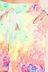 BiBi Tie Dye Soft Knit Casual Shorts OutfitFlow