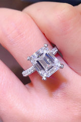 5 Carat Moissanite 925 Sterling Silver Ring Silver OutfitFlow