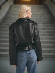 Leather Belted Trench Jacket OutfitFlow