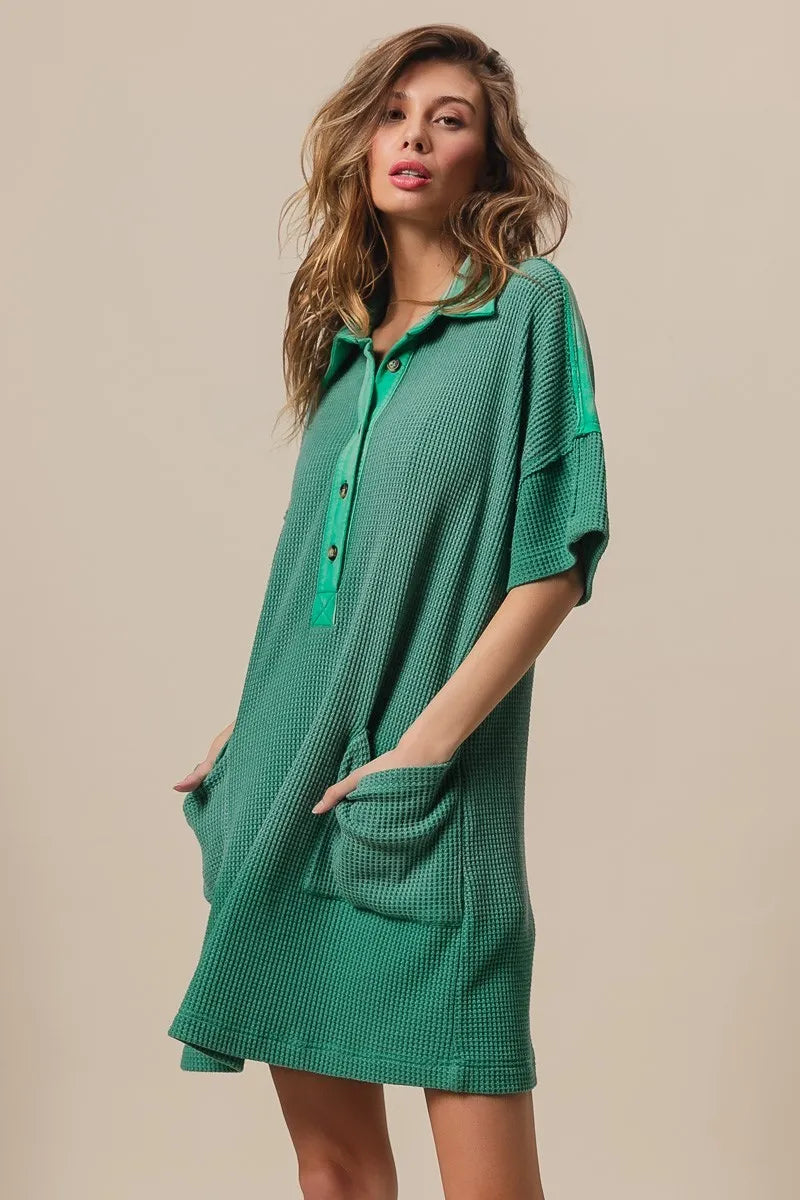 BiBi Dip Dye Mineral Washed Knit Dress OutfitFlow