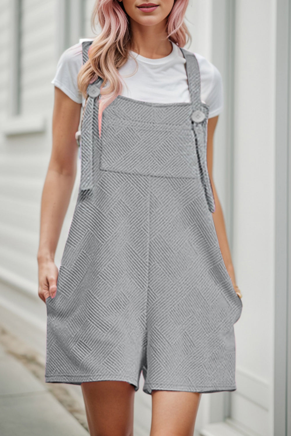 Outfit Flow - Textured Overall with Pockets