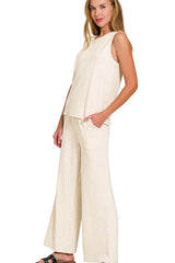 Zenana Cotton Slub Tank & Pants Set OutfitFlow