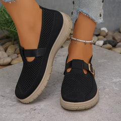 Round Toe Platform Slip-Ons Black OutfitFlow