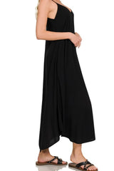 Zenana Woven Arc Hem Cami Dress With Flowy Pockets OutfitFlow