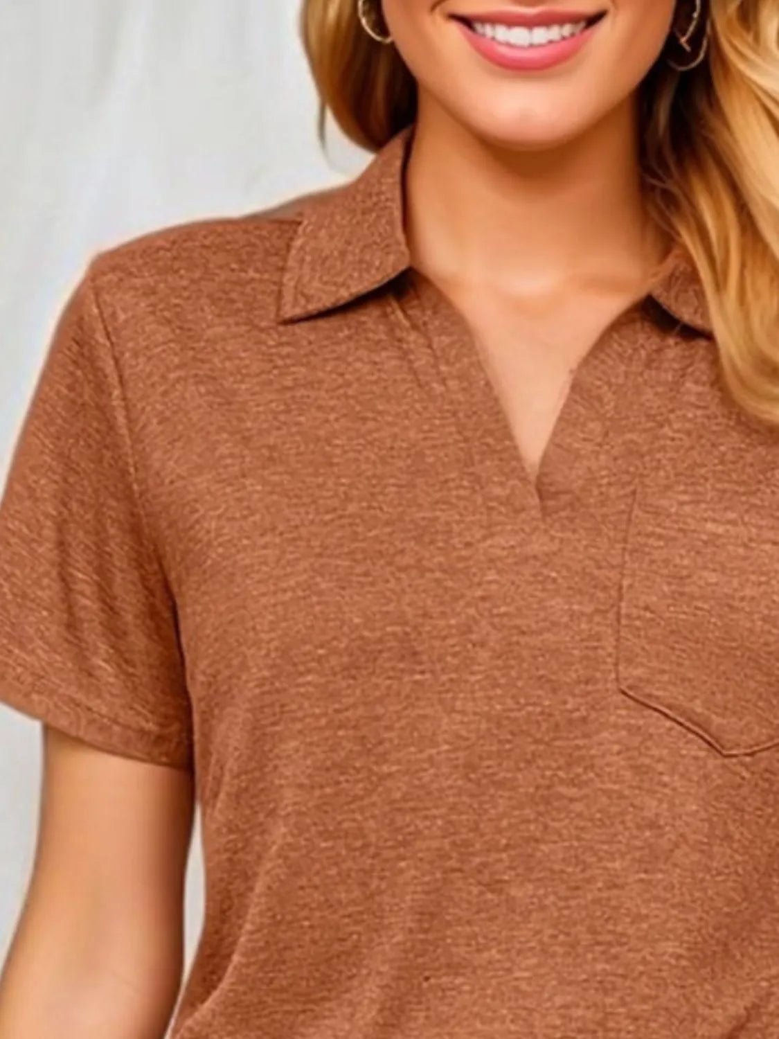 Johnny Collar Short Sleeve Top OutfitFlow