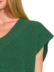 Zenana Oversized Sweater Vest with Side Slit OutfitFlow