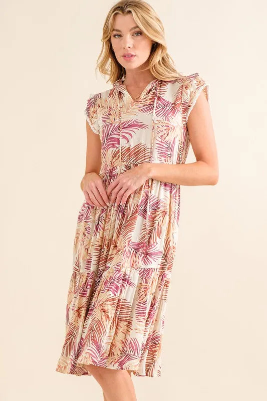 And The Why Boho Printed Tiered Dress OutfitFlow