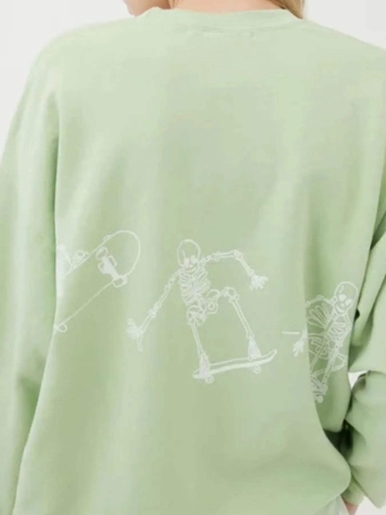 Skeleton Graphic Oversized Sweatshirt OutfitFlow