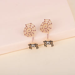 Spider Rhinestone Alloy Earrings OutfitFlow