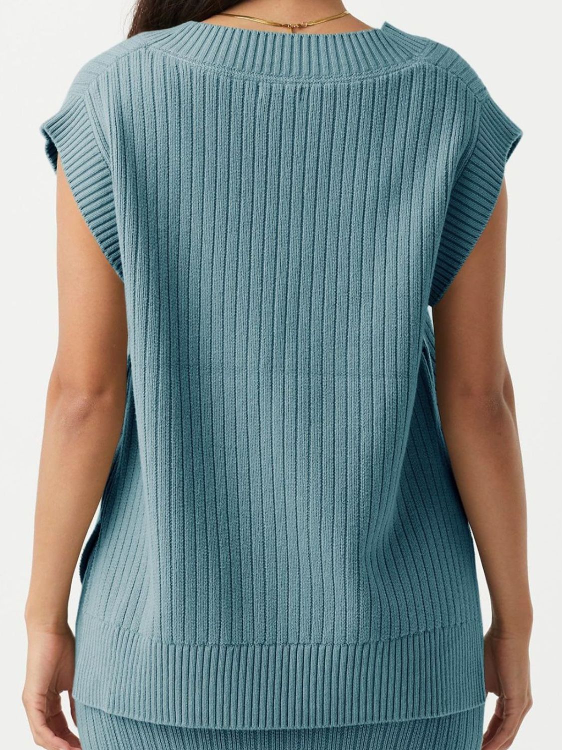 Outfit Flow - Mandy Ribbed V-Neck Sweater Vest