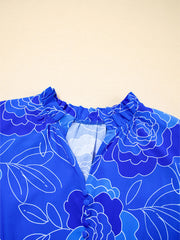 Ruffled Hem Short Sleeve Flowy Mini Dress OutfitFlow
