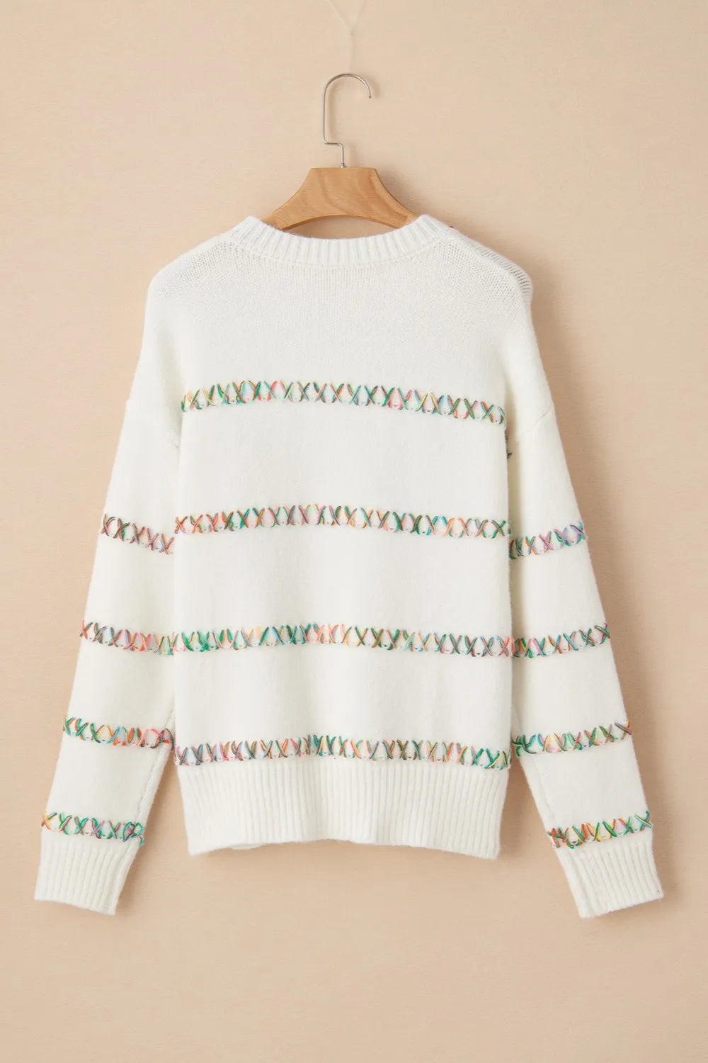 Round Neck Long Sleeve Sweater Trendsi