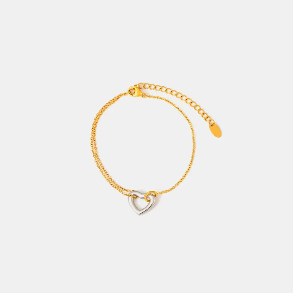 18K Gold-Plated Heart Bracelet OutfitFlow