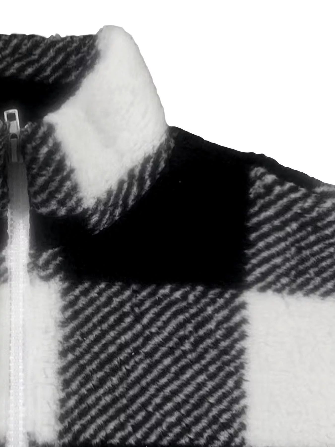 Full Size Plaid Sherpa Long Sleeve Sweatshirt Plus Size OutfitFlow