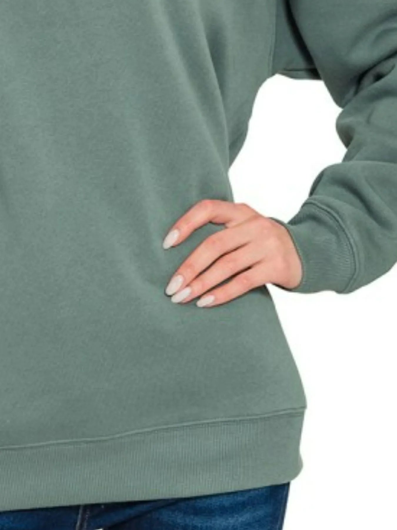 Zenana Fleece Round Neck Sweatshirts OutfitFlow