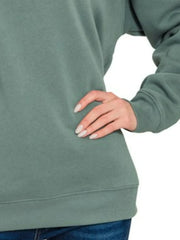 Zenana Fleece Round Neck Sweatshirts OutfitFlow