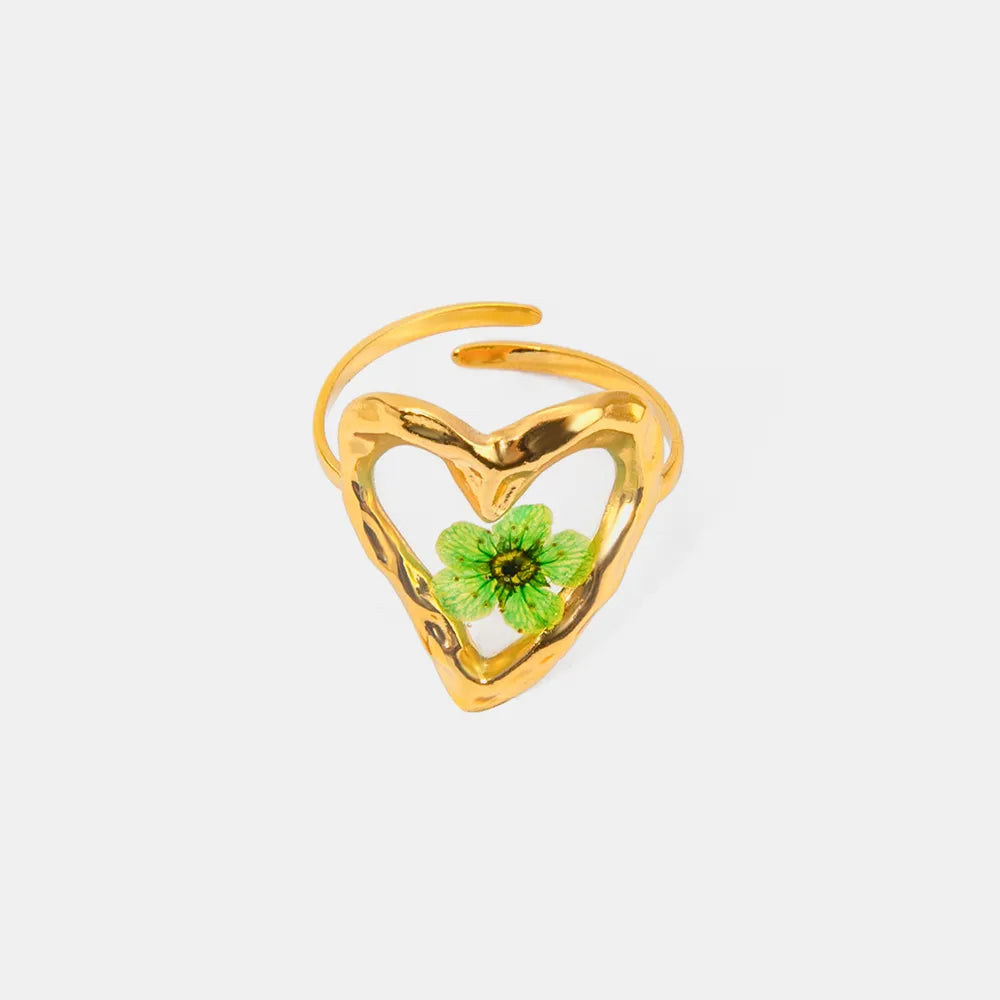 Stainless Steel Eternal Flower Ring Gold One Size OutfitFlow