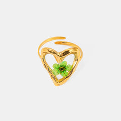 Stainless Steel Eternal Flower Ring Gold One Size OutfitFlow