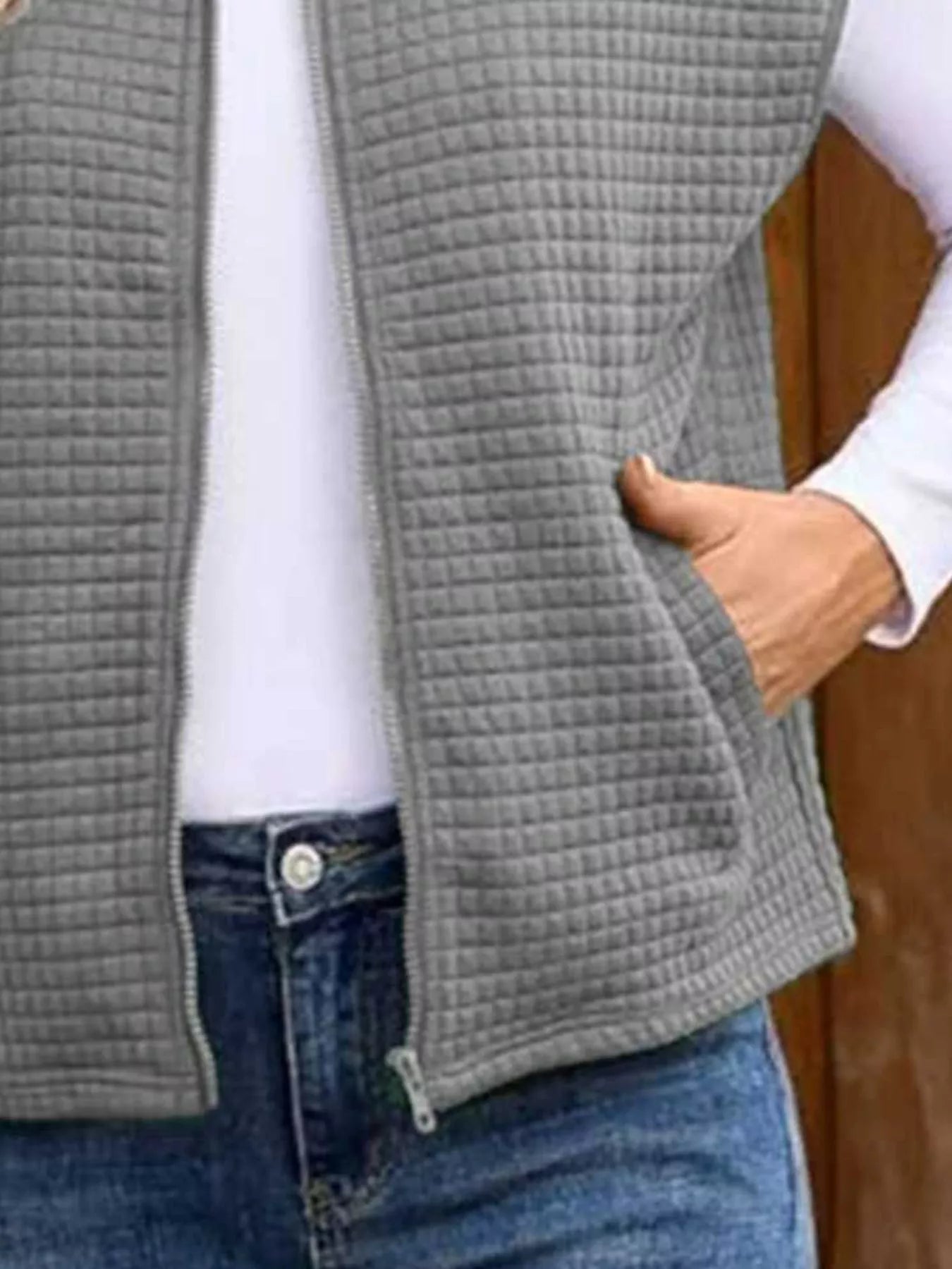 Zip-Up Vest Coat Trendsi