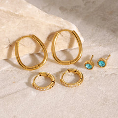 3-Piece 18K Gold-Plated Earrings OutfitFlow