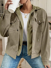 Thermal Knit Textured Hooded Jacket OutfitFlow