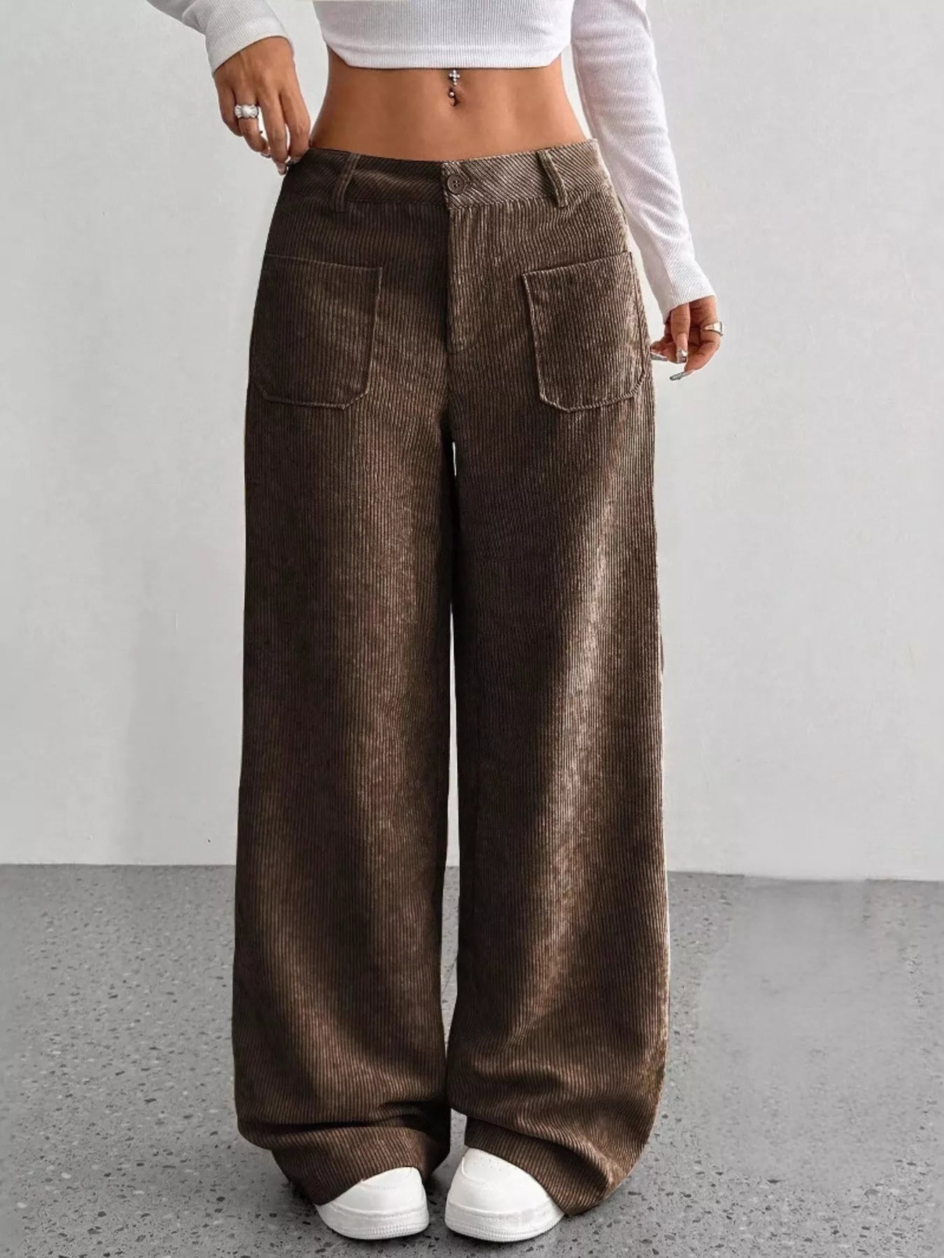 Corduroy Wide Leg Pants OutfitFlow