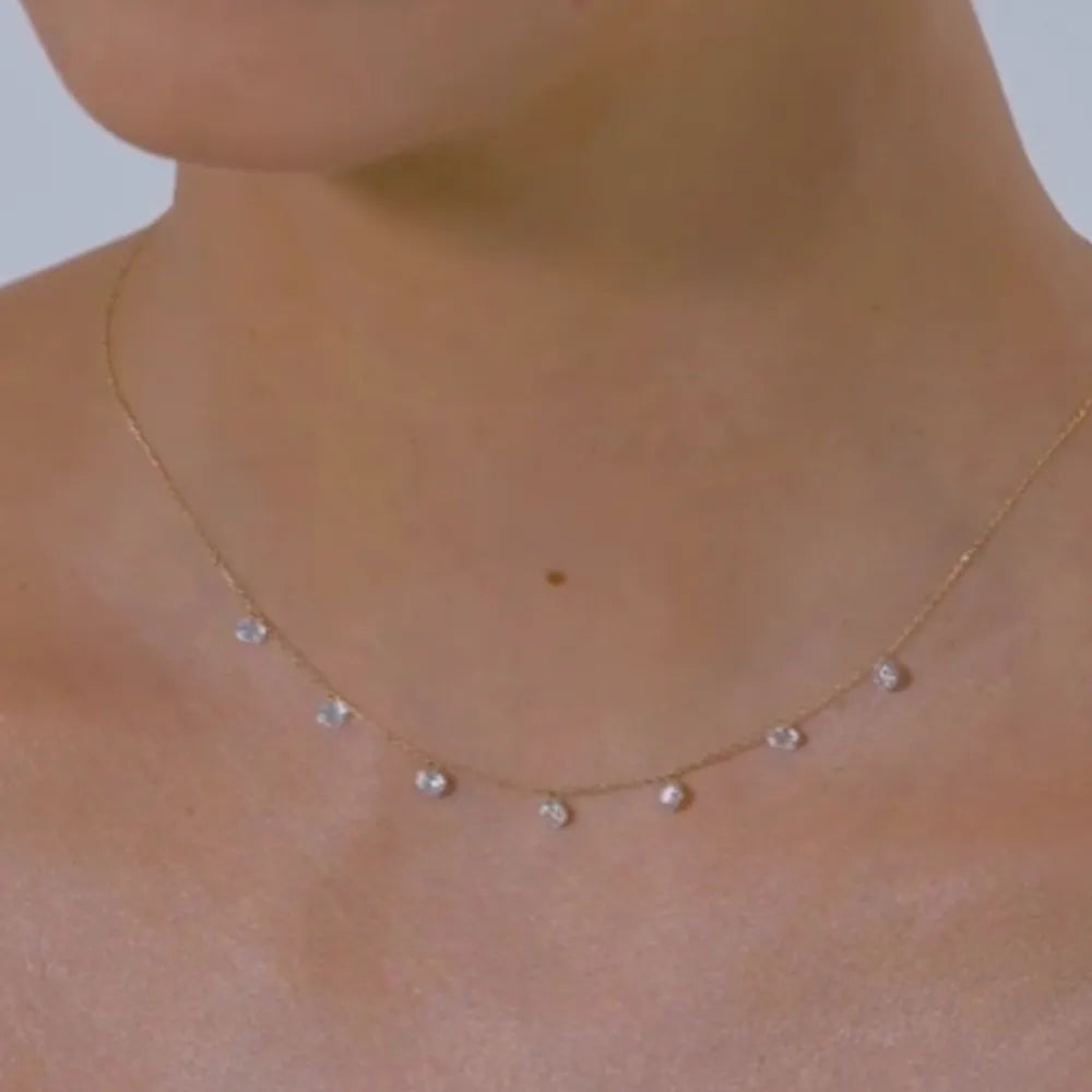 Stainless Steel Rhinestone Pendant Necklace OutfitFlow