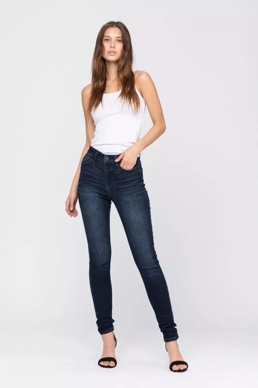Judy Blue High Waist Washed Skinny Jeans OutfitFlow