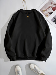 Graphic Round Neck Long Sleeve Sweatshirt OutfitFlow