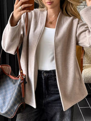 Open Front Dropped Shoulder Outerwear Trendsi