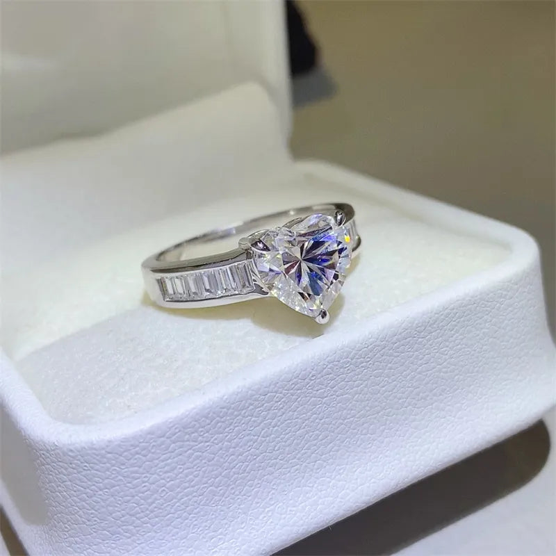 3 Carat Moissanite 925 Sterling Silver Ring OutfitFlow