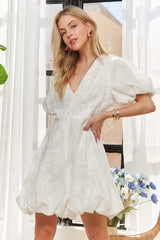 ADORA Puff Sleeve Floral Dress OutfitFlow