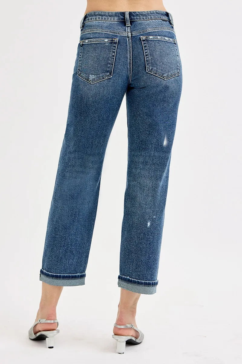 RISEN Full Size Low Rise Crop Boyfriend Jeans Plus Size OutfitFlow