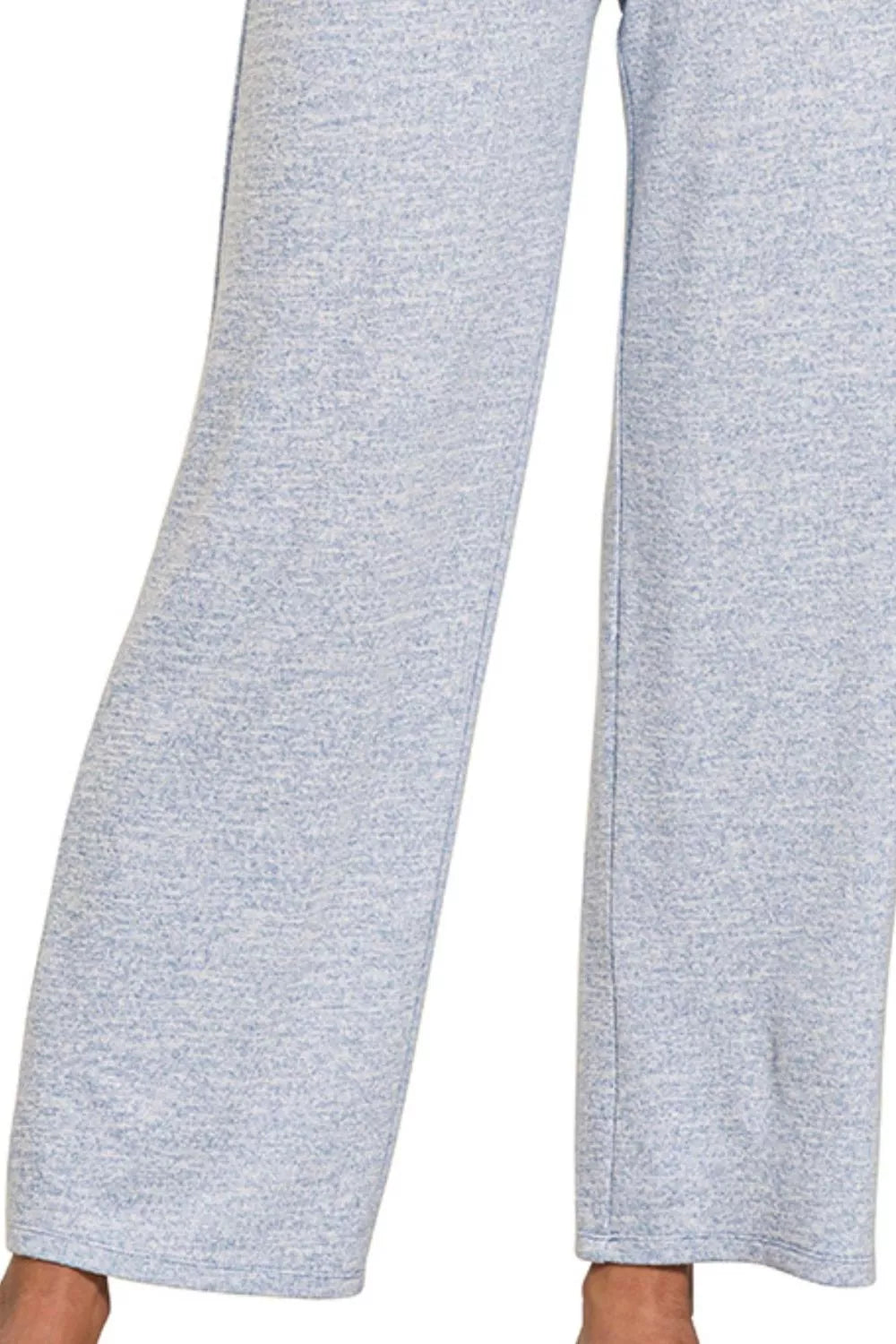 Zenana Soft Melange Hacci Elastic Waistband Lounge Pants OutfitFlow
