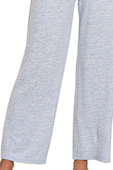 Zenana Soft Melange Hacci Elastic Waistband Lounge Pants OutfitFlow