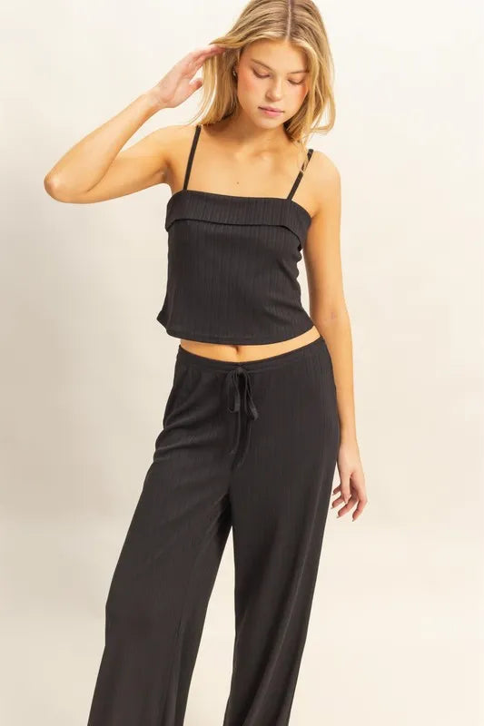 HYFVE Rib Knit Cami Top and Pants Set OutfitFlow